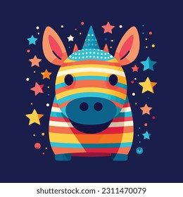 4th of July, Independence Day, Vector Cartoon,Tapir