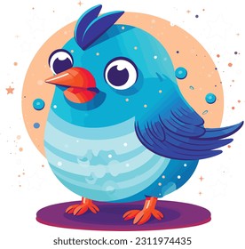 4th of July, Independence Day, Vector Cartoon,Bird