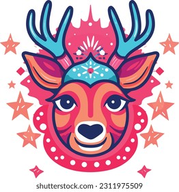 4 de julio, Día de la Independencia, Caricatura vectorial, ciervo