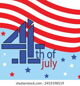 4 de julio. Día de la Independencia. Diseño de Vector. Usa.