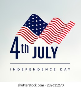 4th July Independence day, vector illustration background with us flag