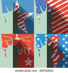 4th of July. Independence Day Vector, America, USA