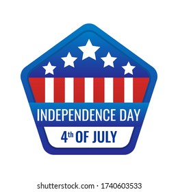 4th of July independence day vector.Happy 4th of July, Independence Day badges. 