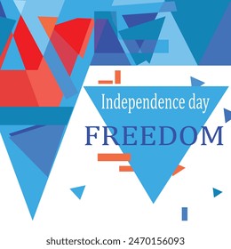 4th of july independence day.triangle design .freedom.actor design .illustrator .red and blue element and triangle shape .