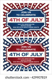 4th of July Invitation Card