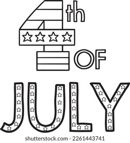 4th Of July Isolated Coloring 