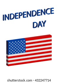 4th of July Isometric vector illustration. American flag isometric style. Independence day 