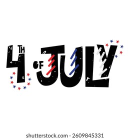 4th of July Lettering  Vector Design.