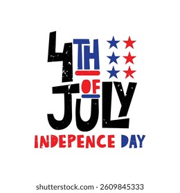 4th of July Lettering  Vector Design.