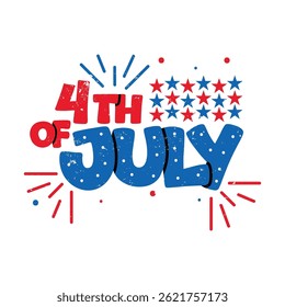 4th Of July Lettering Vector Design.