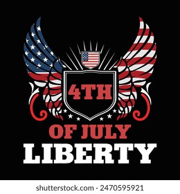 4th of July liberty with black background