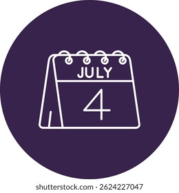 4. Juli Linie Vektor Icon Design