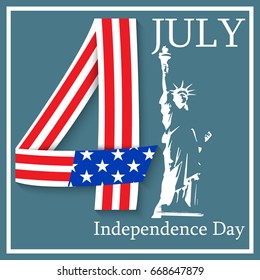 4th july. The national flag USA. Vector illustration.
