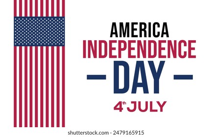 4th of July is observed as USA Independence Day. Happy USA Independence Day Fourth of July background. Independence Day of United States wallpaper, poster, card, banner. Vector EPS 10.