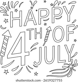4th of July Outline Coloring Page