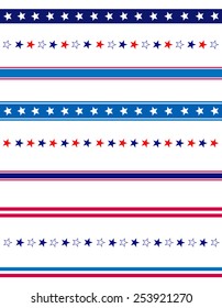 4th of July page divider / line collection on white