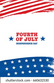 4th of July painted background. A4 size. CMYK colors.