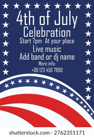 4th July party  flyer poster or social media post design
