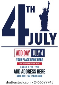 4th July party poster  flyer social media post design