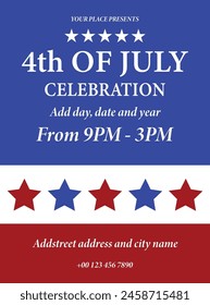 4th of July party poster flyer social media  post design
