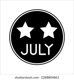 4th of July party star icon in collection with other item, on white background.