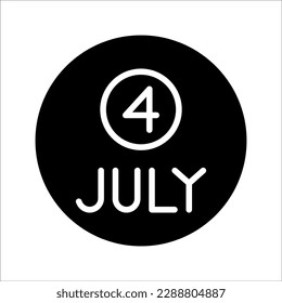 4th of July party star icon in collection with other item, on white background.