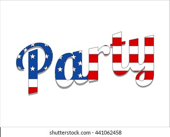 4th of July party.Independence Day vector illustration.  Web banner