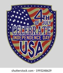 4th of July patriotic independence day celebration vector image. You can use it for logo, illustration, flyer, brochure, banner  and other design projects.