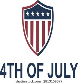 4th of July Patriotic Shield Emblem Design