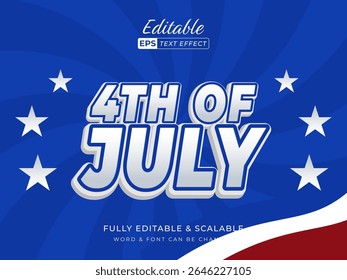 4th of July Patriotic Text Effect	