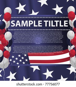 4th of July poster card. Vector Illustration