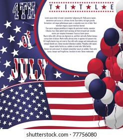 4th of July poster card. Vector Illustration