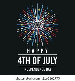 4th of july poster carnival firework national day flat vector illustration