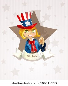 4th July poster with pretty blond girl