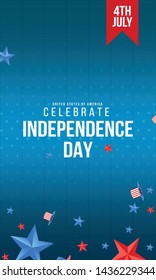 4th of July poster template.USA independence day celebration.USA 4 th of July promotion advertising banner template for Brochures,Poster or Banner.Vector illustration