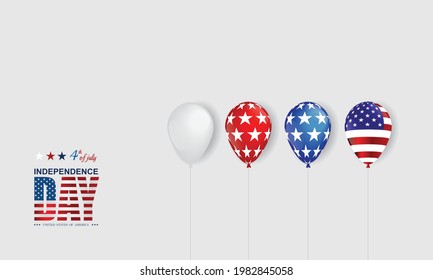 4. Juli Poster Template.USA Unabhängigkeitstag Feier mit amerikanischen Ballons .USA 4. Juli für Broschüren, Poster oder Banner.Vektorgrafik EPS10