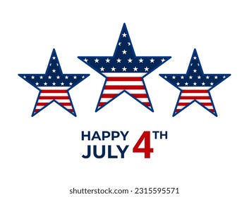 4th of July poster template. USA 4th of July promotion advertising banner template. Star in national color. ,Poster or Banner celebration. Vector illustration