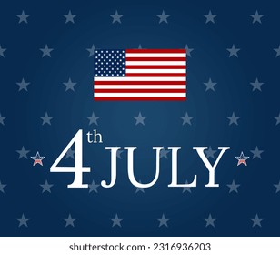 4th of July poster template. USA 4th of July promotion advertising banner template. Star in national color. Poster or Banner celebration. Vector illustration