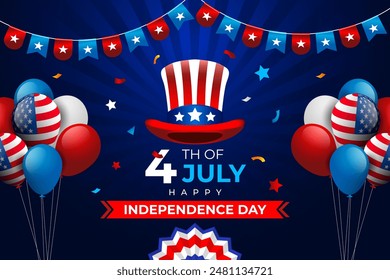 4th of july realistic background for american independence day