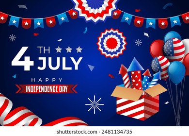 4th of july realistic background for american independence day