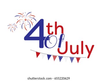4th of july red and blue logo