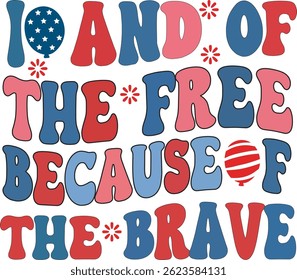 4th of July, Retro America  T-shirt Design