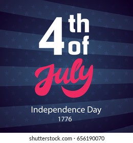 4th of July retro poster template. USA Independence day banner, greeting card, brochure design. Vector illustration