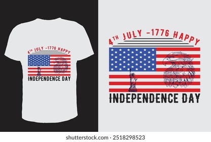 4Th of July Retro T-Shirt Design 