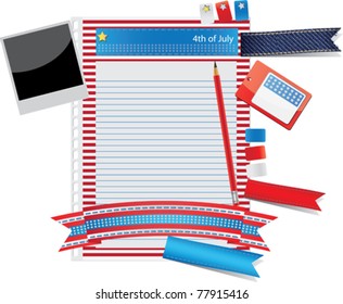 4th of July ribbon and paper