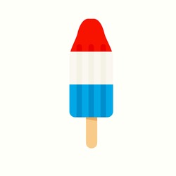 4th July Rocket Popsicle Icon. Clipart Image Isolated On White Background