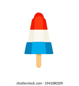 4th July Rocket Popsicle Icon. Clipart Image Isolated On White Background