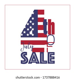 The 4th of July Sale banner with white background