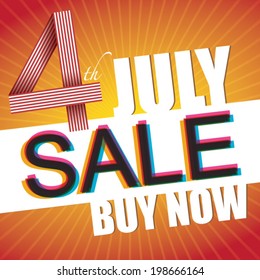 4th of July sale - Buy now- vector poster
