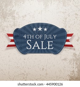 4th of July Sale Emblem. Vector Illustration